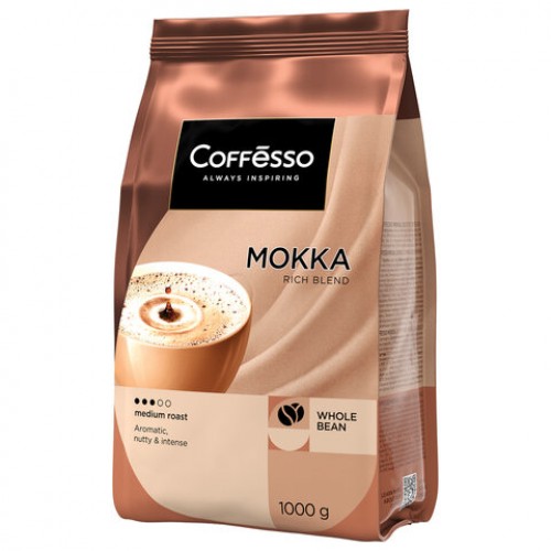 Кофе в зернах COFFESSO Mokka 1 кг, ш/к 08194, 102485