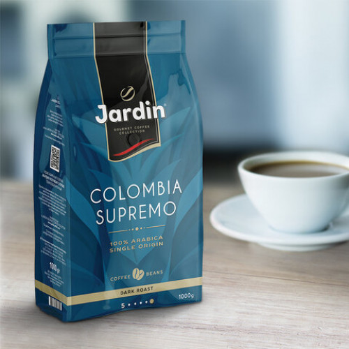 Кофе в зернах JARDIN Colombia Supremo (Колумбия Супремо), 1000 г, вакуумная упаковка, 0605-8