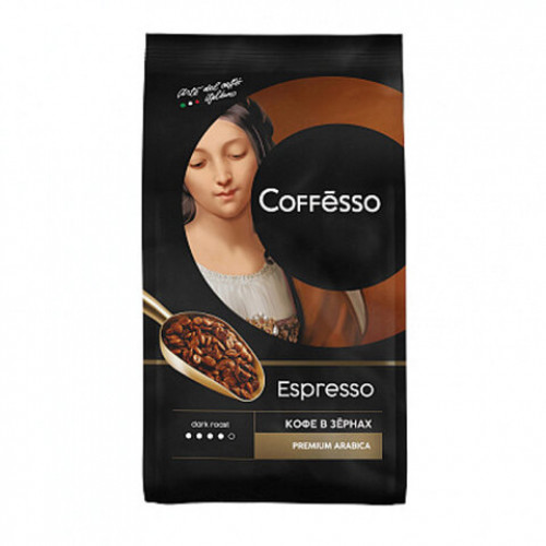 Кофе в зернах COFFESSO Espresso, 1000 г, вакуумная упаковка, 101215