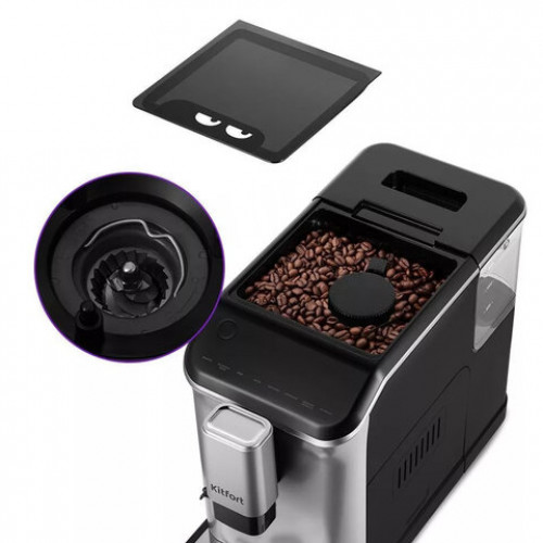 Кофемашина KITFORT КТ-7166, 1350 Вт, объем 1,5 л, для зерен 200 г, автокапучинатор, с