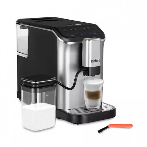 Кофемашина KITFORT КТ-7166, 1350 Вт, объем 1,5 л, для зерен 200 г, автокапучинатор, с