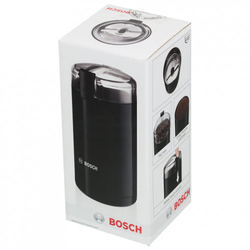 Кофемолка BOSCH MKM6003, мощность 180 Вт, вместимость 75 г, пластик, черная