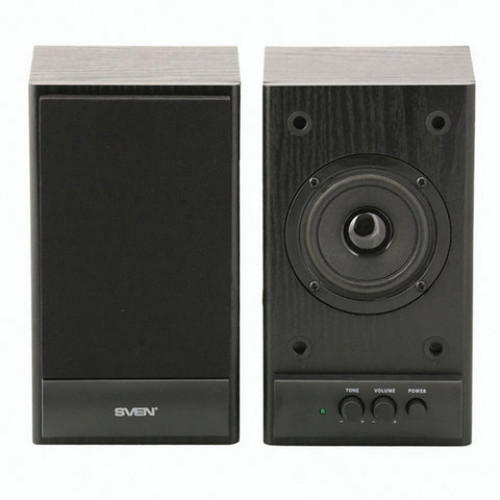 Колонки компьютерные SVEN SPS-607, 2.0, 2х3 Вт, дерево, черные, SV-0120607BL