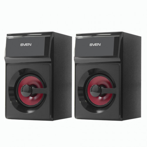 Колонки компьютерные SVEN AC MS-302, 2.1, 40 Вт, FM-тюнер, USB, SD, MP3-плеер, дерево, черные, SV-013554