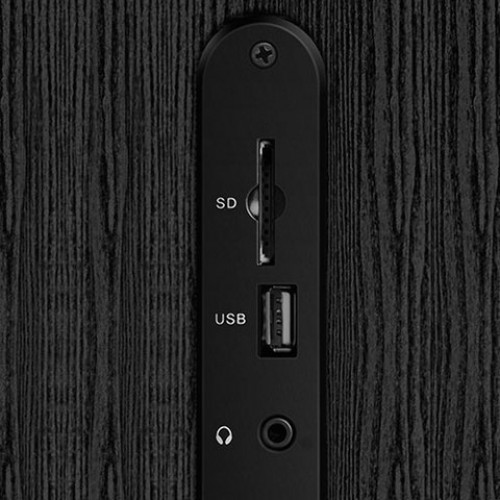 Колонки компьютерные SVEN SPS-615, 2.0, 2х10 Вт, USB, SD, Bluetooth, дерево, черные, SV-013707