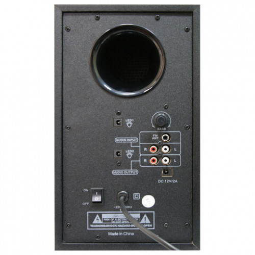 Колонки компьютерные DEFENDER X500, 2.1, 50 Вт, Bluetooth, FM-тюнер, пластик/дерево, черные, 65526