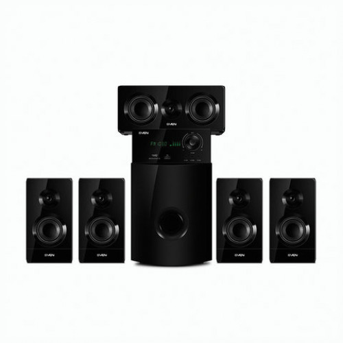Колонки компьютерные SVEN HT-210, 5.1, 125 Вт, Bluetooth, Optical, Coaxial, FM, дерево, черные, SV-014124