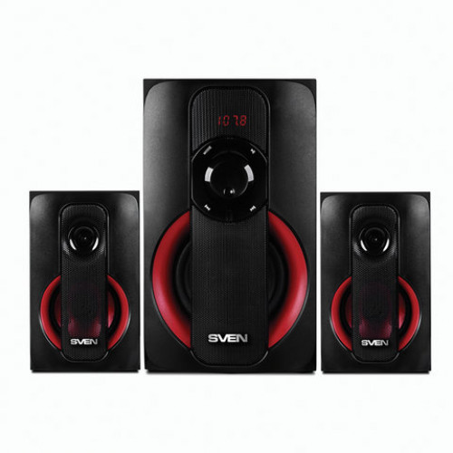 Колонки компьютерные SVEN AC MS-304, 2.1, 40 Вт, FM, USB, SD, MP3-плеер, Bluetooth, дерево, черные, SV-015602