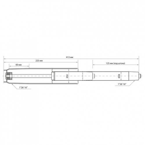 Газ-лифт BRABIX A-140 стандартный, ХРОМ, длина в открытом виде 413 мм, d50 мм, класс 2, 532005