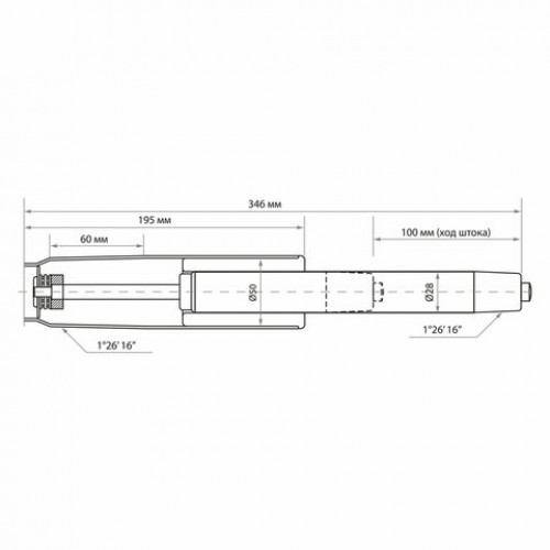 Газлифт прочный BRABIX HD-100 короткий, ХРОМ, в открытом виде 346 мм., d50 мм., класс 4, 533077