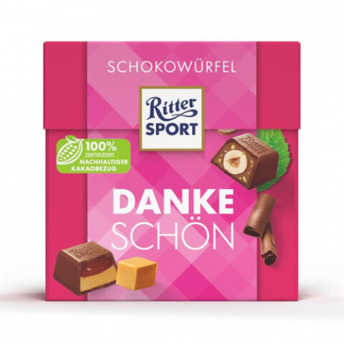 Шоколадные конфеты RITTER SPORT DANKE SCHON, набор 5 вкусов, 22 конфеты, 176 г