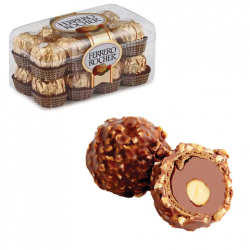 Конфеты FERRERO Rocher, шоколадные, 200 г, пластиковая упаковка, 77070887