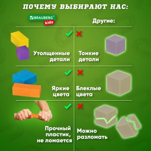 Магнитный конструктор MAGNETIC CUBES КУБИЧЕСКИЙ, 48 магнитных кубиков, BRAUBERG KIDS, 665723