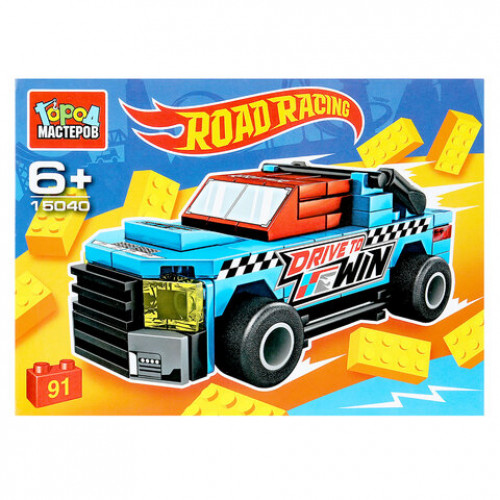 Конструктор пластиковый ROAD RACING, 51- 102 детали, ассорти, ГОРОД МАСТЕРОВ
