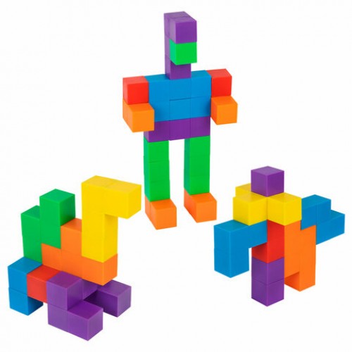 Магнитный конструктор MAGNETIC CUBES КУБИЧЕСКИЙ, 48 магнитных кубиков, BRAUBERG KIDS, 665723
