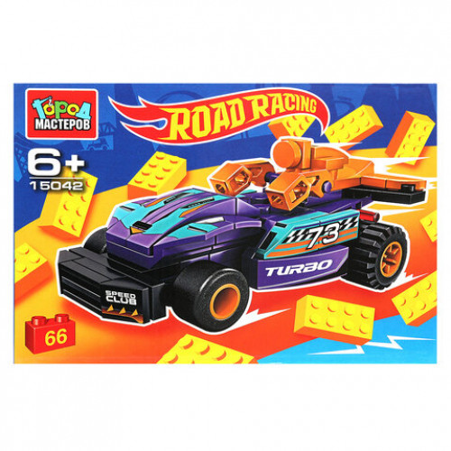 Конструктор пластиковый ROAD RACING, 51- 102 детали, ассорти, ГОРОД МАСТЕРОВ