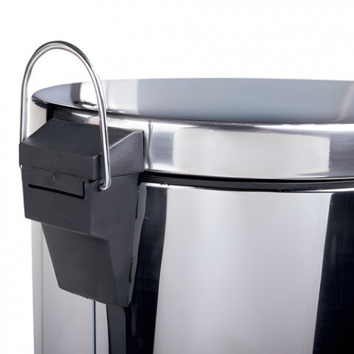 Ведро-контейнер для мусора (урна) с педалью LAIMA Classic, 30 л, зеркальное, нержавеющая сталь, со съемным внутренним ведром, 232263