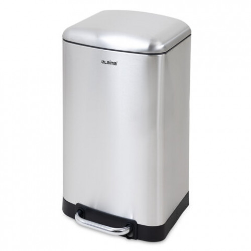 Ведро мусорное с педалью 20л, крышка с доводчиком, стальное БЕЗ ОТПЕЧАТКОВ, LAIMA ULT, 701570