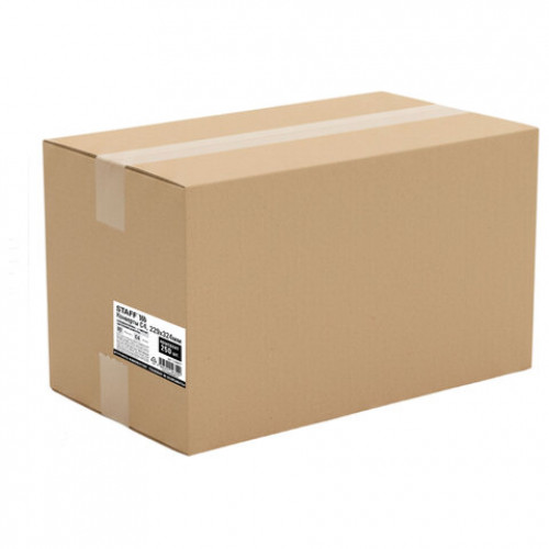 Конверты С4 (229х324 мм), отрывная лента, 80 г/м2, КОМПЛЕКТ 250 шт., внутренняя запечатка, STAFF, 118669