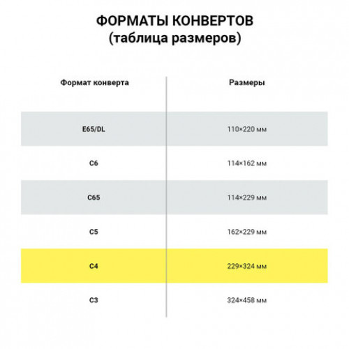Конверты С4 (229х324 мм), отрывная лента, 100 г/м2, КОМПЛЕКТ 500 шт., STAFF, 118666