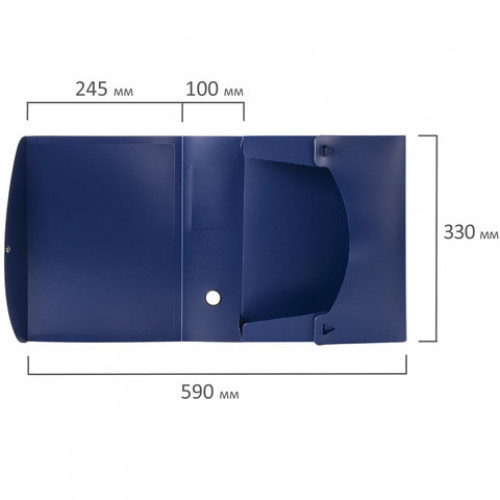 Короб архивный (330х245 мм), 100 мм, пластик, разборный, до 900 листов, синий, 0,9 мм, BRAUBERG Energy, 235375