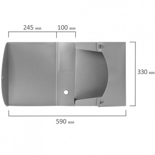 Короб архивный (330х245 мм), 100 мм, пластик, разборный, до 900 листов, серый, 0,9 мм, BRAUBERG Energy, 236855