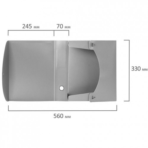 Короб архивный (330х245 мм), 70 мм, пластик, разборный, до 600 листов, серый, 0,9 мм, BRAUBERG Energy, 231540