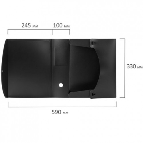 Короб архивный (330х245 мм), 100 мм, пластик, разборный, до 900 листов, черный, 0,9 мм, BRAUBERG Energy, 236854