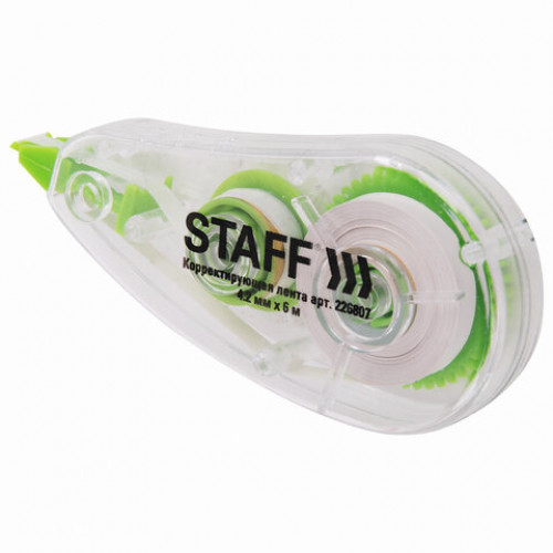 Корректирующая лента STAFF College, 4,2 мм х 6 м, корпус прозрачный, блистер, 226807