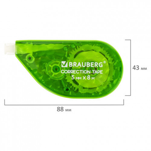 Корректирующая лента BRAUBERG FRESH ZONE, 5 мм х 8 м, корпус ассорти, блистер, дисплей, 229063