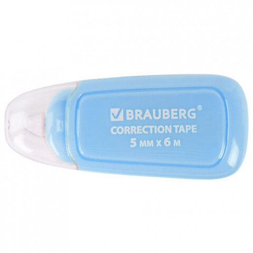 Корректирующая лента BRAUBERG COMPACT PLUS PASTEL, 5 мм х 6 м, корпус ассорти, блистер, 94