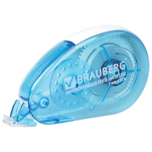 Корректирующая лента BRAUBERG Maxi, увеличенная длина 5 мм х 25 м, белый/синий корпус, блистер, 225592