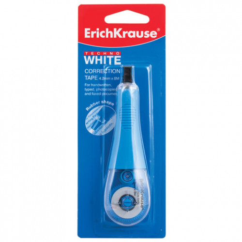 Корректирующая лента ERICH KRAUSE Techno White, 4,2 мм х 8 м, блистер, европодвес, 21887