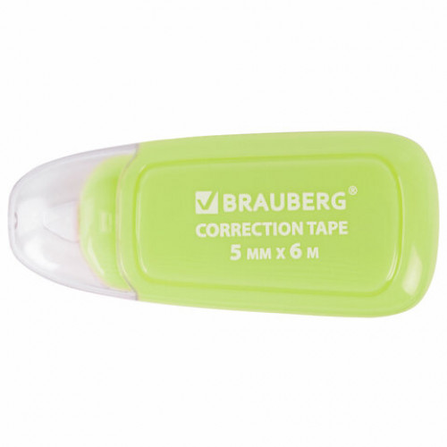 Корректирующая лента BRAUBERG COMPACT PLUS PASTEL, 5 мм х 6 м, корпус ассорти, блистер, 94