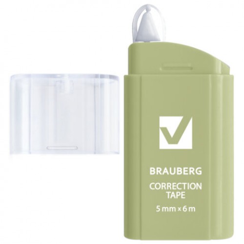 Корректирующая лента BRAUBERG COMPACT PASTEL, 5 мм х 6 м, корпус ассорти, блистер, 272495