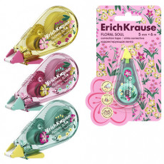 Корректирующая лента ERICH KRAUSE Floral Soul, 5 мм х 6 м, корпус ассорти, блистер, европодвес, 62738 Корректирующая лента ERICH KRAUSE Floral Soul, 5 мм х 6 м, корпус ассорти, блистер, европодвес, 62738