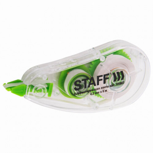 Корректирующая лента STAFF College, 4,2 мм х 6 м, корпус прозрачный, блистер, 226807