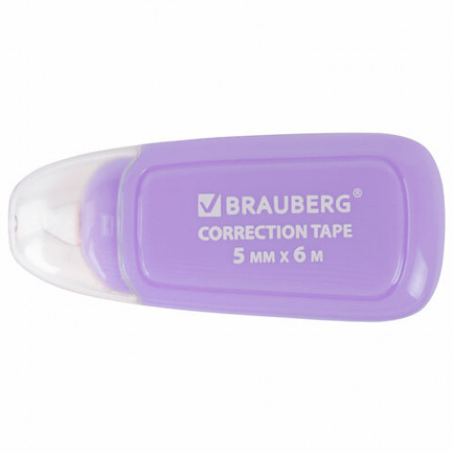 Корректирующая лента BRAUBERG COMPACT PLUS PASTEL, 5 мм х 6 м, корпус ассорти, блистер, 94