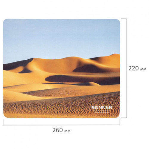 Коврик для мыши SONNEN DESERT, резина + ткань, 260х220х3 мм, 513296