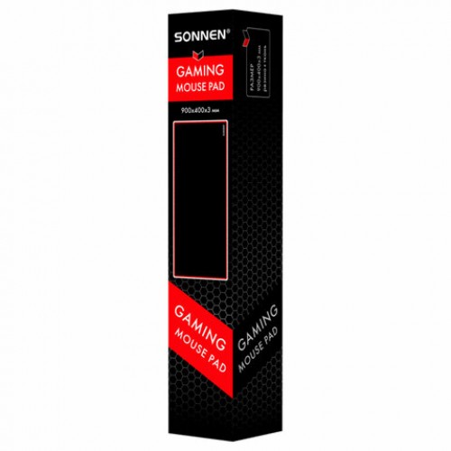 Коврик для мыши и клавиатуры большой SONNEN BLACK TITAN XXL 900х400х3мм, черный, 513959