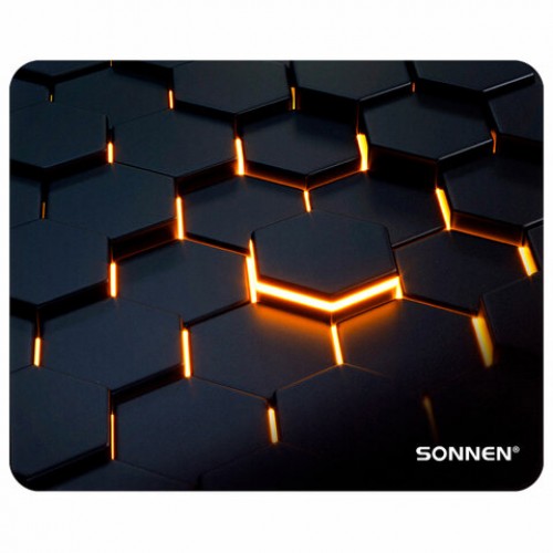 Коврик для мыши SONNEN HOT CELLS резина+ткань, 250х200х2мм, 513955