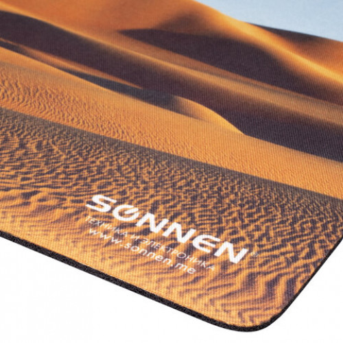 Коврик для мыши SONNEN DESERT, резина + ткань, 260х220х3 мм, 513296