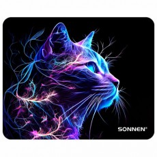 Коврик для мыши SONNEN NEON CAT резина+ткань, 250х200х2мм, 513956