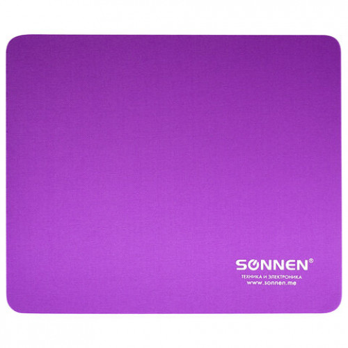 Коврик для мыши SONNEN PURPLE, резина + ткань, 220х180х3 мм, 513307