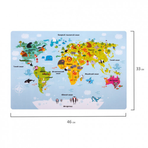 Настольное покрытие ПИФАГОР, А3+, пластик, 46x33 см, Map, 270403