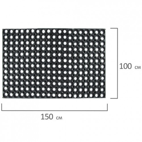 Коврик входной резиновый грязесборный ячеистый, 100х150 см, толщина 22 мм, LAIMA EXPERT, 607815