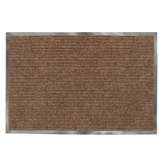 Коврик входной ворсовый влаго-грязезащитный LAIMA, 120х150 см, ребристый, толщина 7 мм, коричневый, 602876