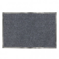 Коврик входной ворсовый влаго-грязезащитный LAIMA, 120х150 см, ребристый, толщина 7 мм, серый, 602875