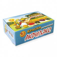 Краски акриловые Акрилэкс, 6 цветов по 20 мл, в баночках, 24-6.20-50