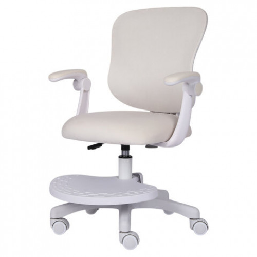 Кресло детское с подставкой для ног BRABIX Sky MG-206, велюр, бежевое, 533156